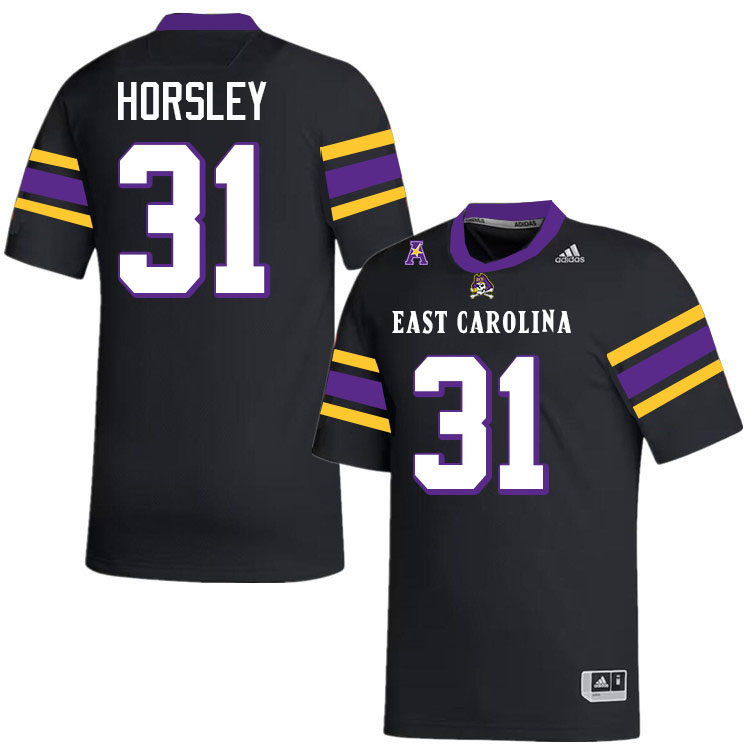 #31 Derrion Horsley East Carolina Pirates College Football Jersey Stitched-Black #31 Derrion Horsley East Carolina Pirates College Football Jersey Stitched-Black